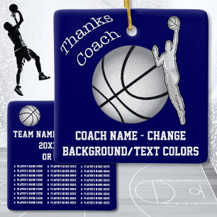 Basketball Trainer Ornament. FARBEN und TEXT änder Keramikornament
