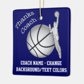 Basketball Trainer Ornament. FARBEN und TEXT änder Keramikornament (Links)