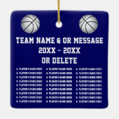 Basketball Trainer Ornament. FARBEN und TEXT änder Keramikornament (Rückseite)