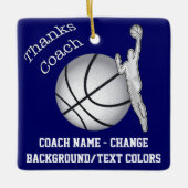 Basketball Trainer Ornament. FARBEN und TEXT änder Keramikornament (Vorderseite)