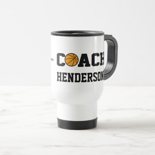 Basketball-Trainer - personalisiert Reisebecher (VorderseiteRechts)