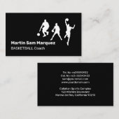 Basketball Trainer Schwarz-Weiß Visitenkarte (Vorne/Hinten)