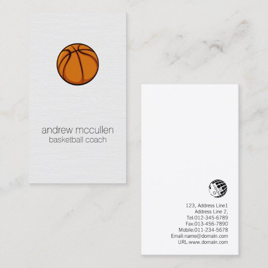 Basketball Trainer Scout Beruflich Sports Business Visitenkarte (Vorne/Hinten)