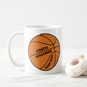 Basketball-Trainer-Sport-Team-Jahr mit Monogramm Kaffeetasse