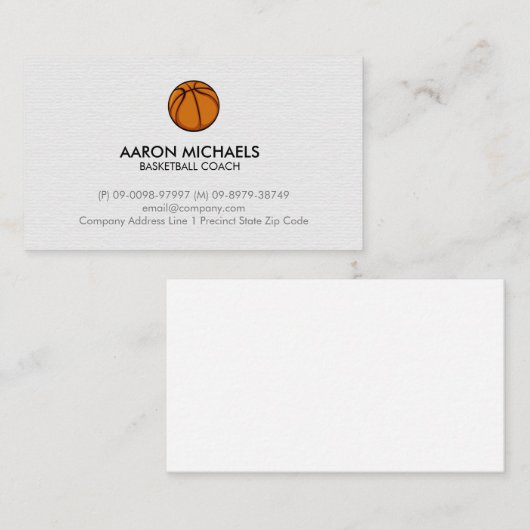 Basketball-Trainer Sportscanner Visitenkarte (Vorne/Hinten)