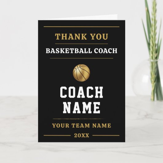 Basketball-Trainer-Team-Dankeschön-Geschenk Dankeskarte (Vorderseite)