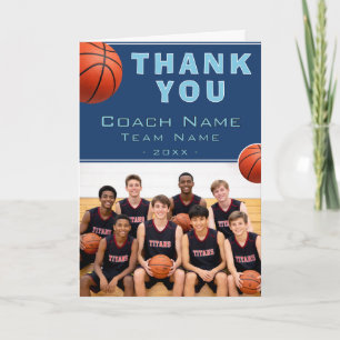 Basketball-Trainer Teamname Foto Dankeskarte