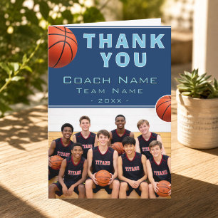 Basketball-Trainer Teamname Foto Dankeskarte