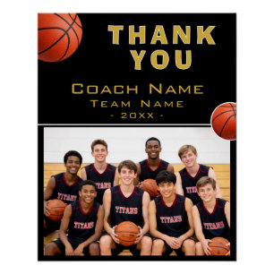 Basketball-Trainer Teamname Foto Poster