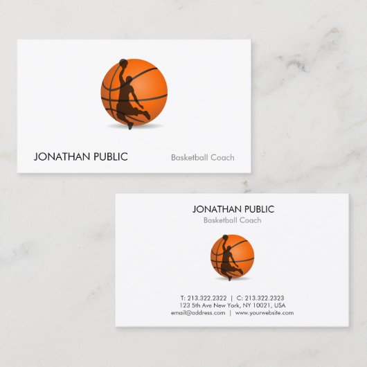 Basketball-Trainer-Trainer-berufliche Schablone Visitenkarte (Vorne/Hinten)