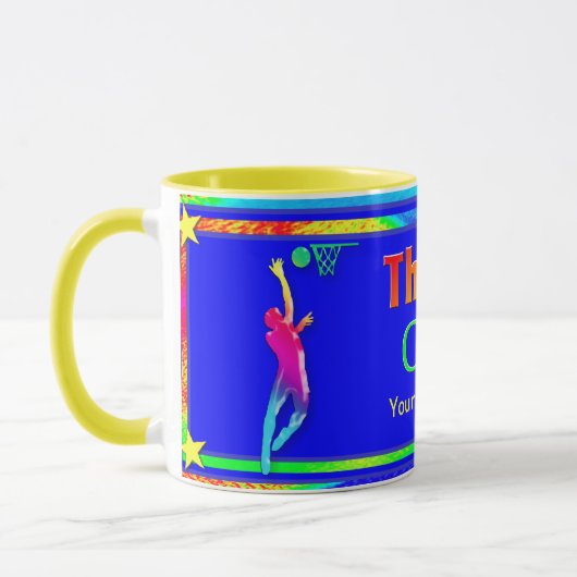 Basketball-Trainer Vielen Dank Tasse (Links)