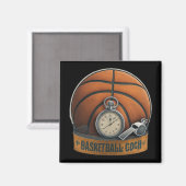 Basketball-Trainerpfeife Stopwatch Magnet (Vorderseite/Rückseite)