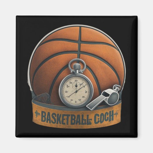 Basketball-Trainerpfeife Stopwatch Magnet (Vorne)