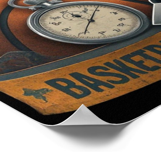 Basketball-Trainerpfeife Stopwatch Poster (Ecke)