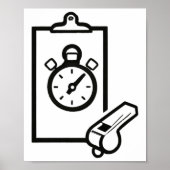 Basketball-Trainerpfeife Stopwatch Poster (Vorne)
