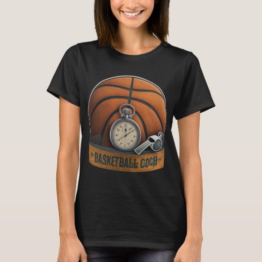 Basketball-Trainerpfeife Stopwatch T-Shirt (Vorderseite)