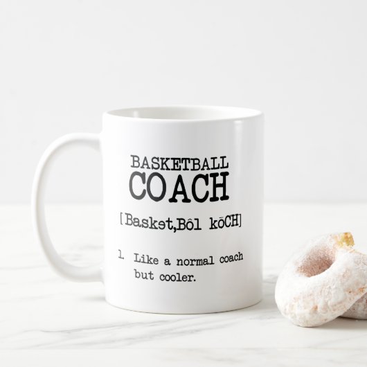 Basketball-Trainers-Definitions-lustiges Kaffeetasse (Mit Donut)