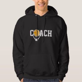 Basketball-Trainerskorb & Ball Typografy Sports Hoodie