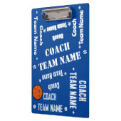 Basketball-Trainerteam Blau und Weiß Personalisier Klemmbrett (Links)