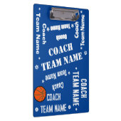 Basketball-Trainerteam Blau und Weiß Personalisier Klemmbrett (Rechts)