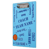 Basketball-Trainerteam personalisieren Blue auf bl Klemmbrett (Links)