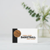 Basketball-Trainerunterricht Schwarzweißkarte Visitenkarte (Stehend Vorderseite)
