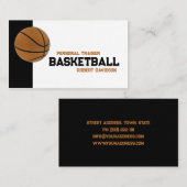 Basketball-Trainerunterricht Schwarzweißkarte Visitenkarte (Vorne/Hinten)