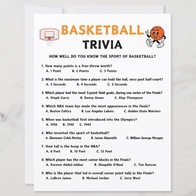 Basketball Trivia Game (Vorderseite)