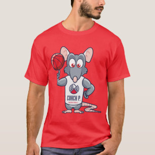 Basketball-Turnhallen-Ratte des Zug-P - Rot T-Shirt