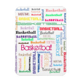 Basketball Typografie Flexible Foto Magnet (Vertikal)