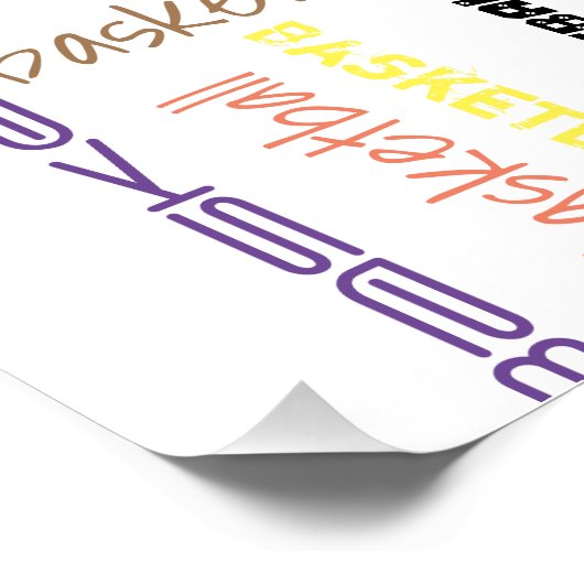 Basketball-Typografie Poster (Ecke)