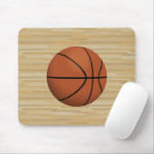 Basketball u. Holz-Gerichts-Hintergrund: Mousepad (Mit Mouse)