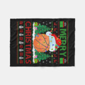 Basketball Ugly Christmas Sweater Srts Player Ligh Fleecedecke (Vorderseite (Horizontal))