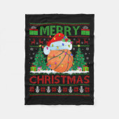 Basketball Ugly Christmas Sweater Srts Player Ligh Fleecedecke (Vorderseite)