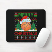 Basketball Ugly Christmas Sweater Srts Player Ligh Mousepad (Mit Mouse)