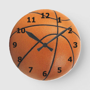 Basketball-Uhr mit Zahlen Runde Wanduhr