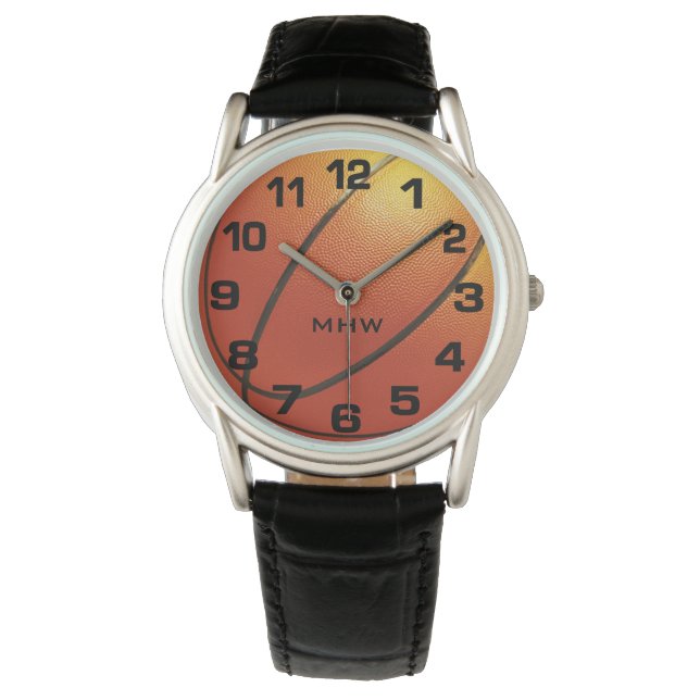 Basketball-Uhren für Monogramm Armbanduhr (Vorderseite)