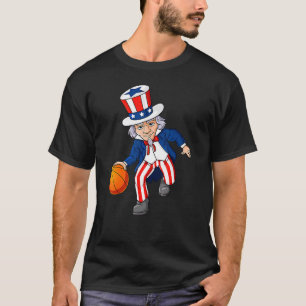 Basketball Uncle Sam 4. Juli Jungs Kinder Kinder T T-Shirt