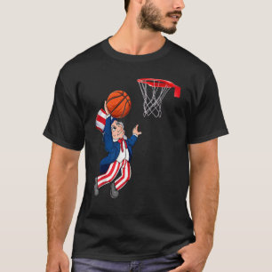 Basketball Uncle Sam 4. Juli Patriotic Dunking T-Shirt