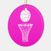Basketball und Band-Verzierungs-Rosa Keramikornament (Links)