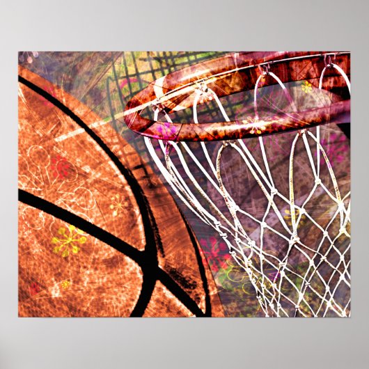 Basketball und Basketball-Hoop-Basketball lila Poster (Vorne)