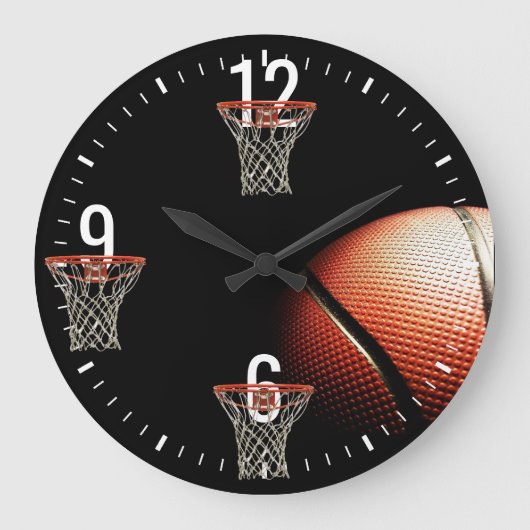 Basketball- und Basketballwand Große Wanduhr (Vorderseite)