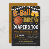 Basketball und Bier-Baby-Dusche Einladung (Vorne/Hinten)