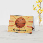 Basketball und Court Design Geburtskarte Karte (Gelbe Blume)
