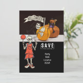 Basketball und Geisterhaus Einladung (Stehend Vorderseite)