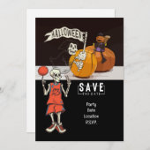 Basketball und Geisterhaus Einladung (Vorne/Hinten)