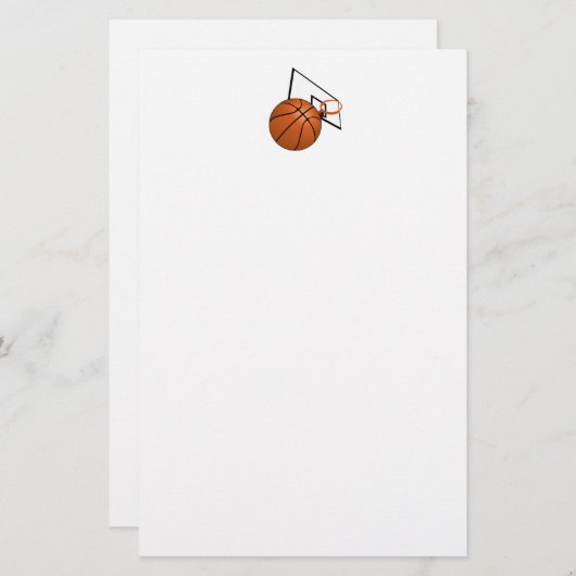 Basketball und Hoop Briefpapier (Vorne/Hinten)