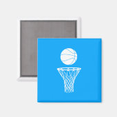 Basketball und Hoop Magnet Blue (Vorderseite/Rückseite)