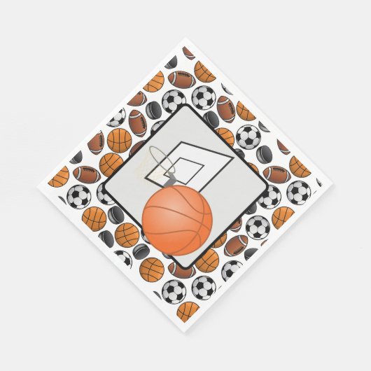Basketball und Hoop Serviette (Ecke)