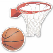 Basketball und Hoop Sticker (Vorderseite)